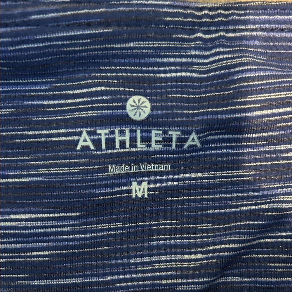 Athleta Blue Striped Crop Leggings - Picture 2 of 2